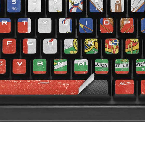 Haiti Flag Distressed K95 RGB PLATINUM Mechanical Gaming Keyboard Skin